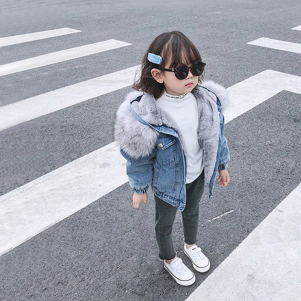 Faux Fur Denim Jacket