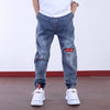 Casual Solid Elastic Waist Boys Jeans