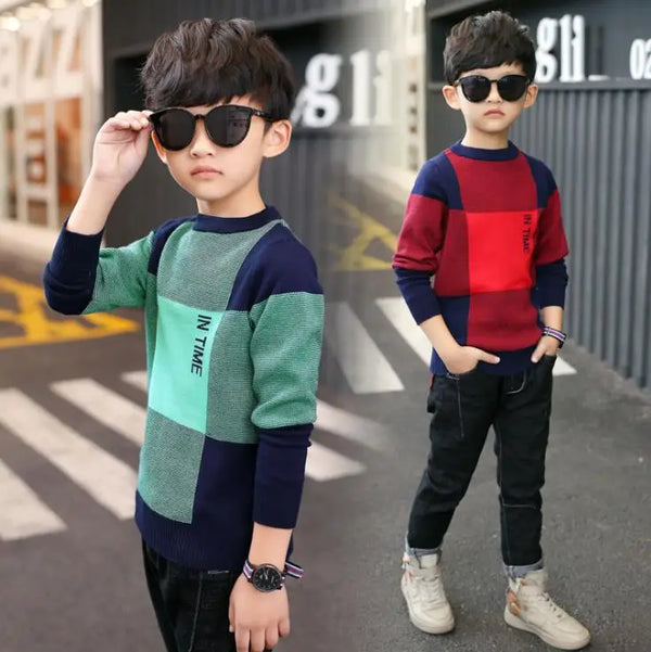 Boy's Round Collar Sweater