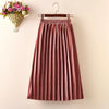 Velvet Long Pleated Skirt