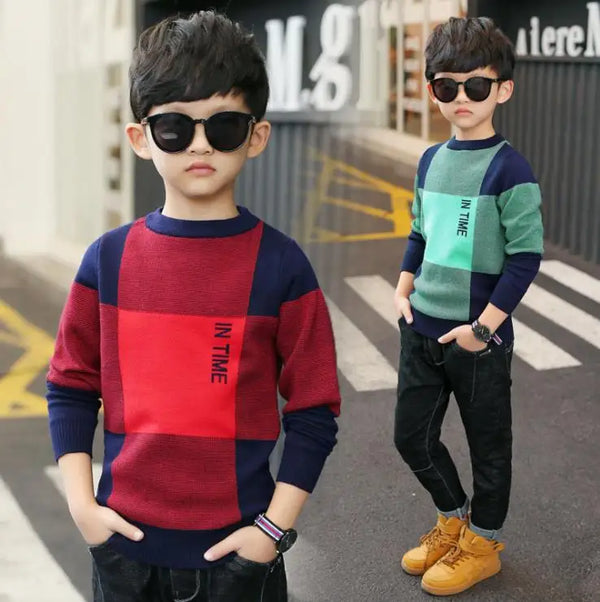 Boy's Round Collar Sweater