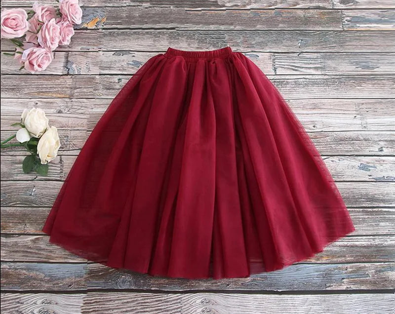 Solid Color Long Skirt