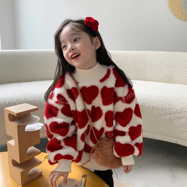 Cute Heart Pattern Warm Jacket