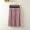 Velvet Pleated Skirt