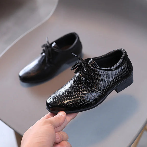 Boys Black Leather Shoes