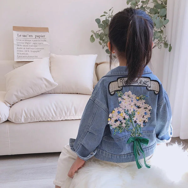 Flower Embroidery Denim Jacket