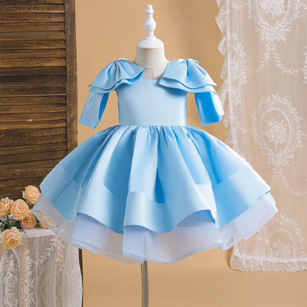 Bow Bubble Sleeves Princess Dress