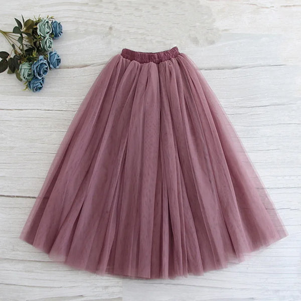 Solid Color Long Skirt