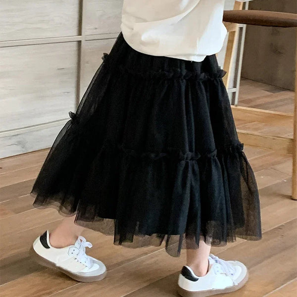 Trendy Versatile Mesh SkirtGirls Skirts