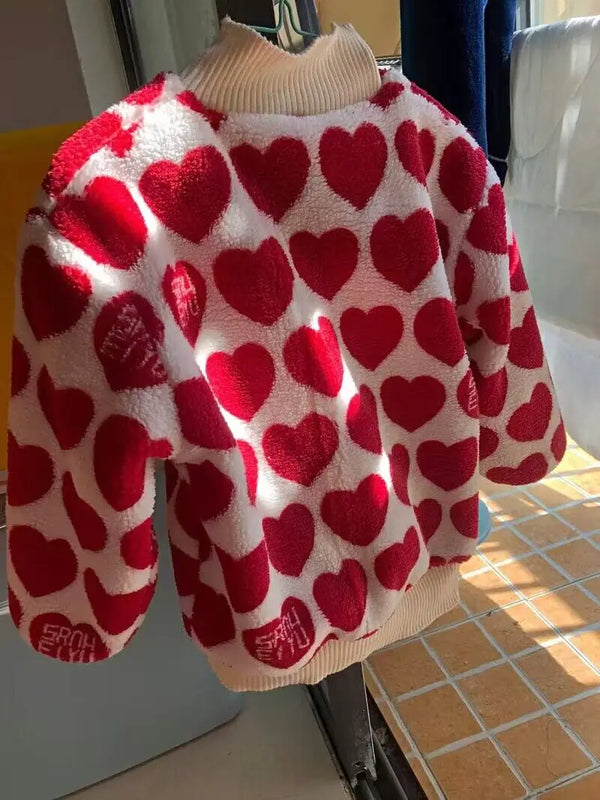 Cute Heart Pattern Warm Jacket