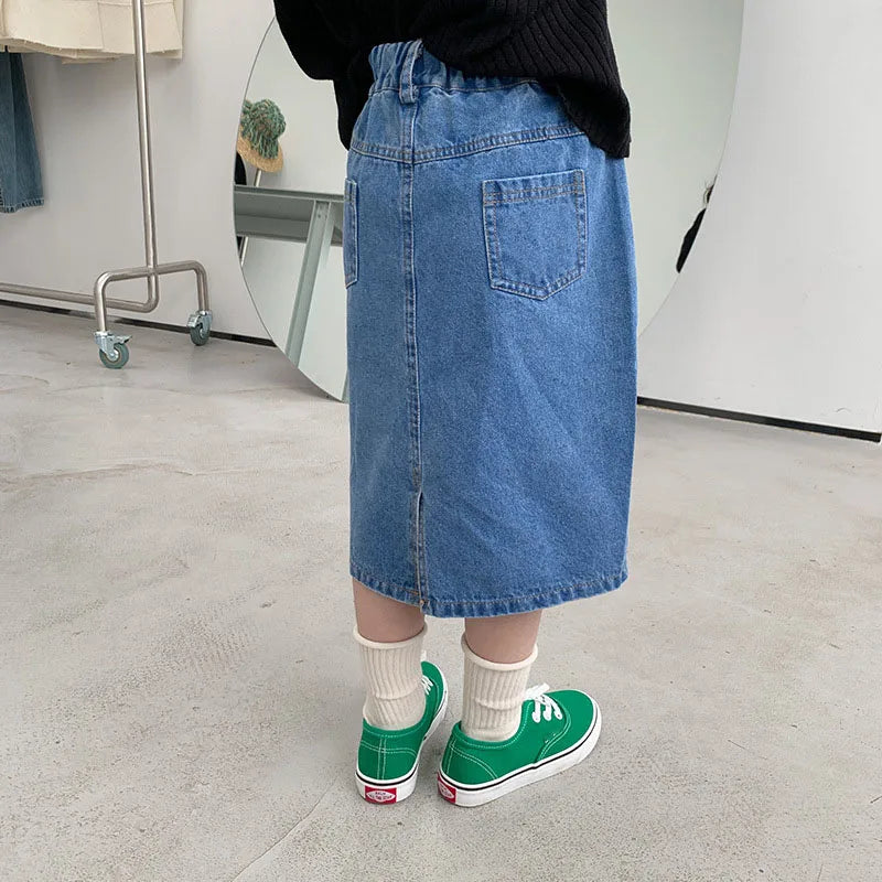 Mid-Length Fashion Denim Skirt